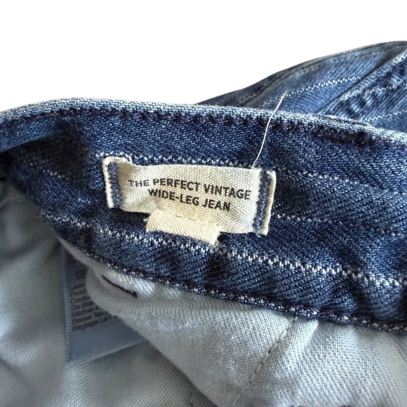 Madewell the perfect vintage wide leg jean pinstripe trouser pleated size 26 - Picture 4 of 8